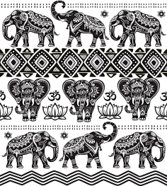 黑白动物线稿图腾装饰画,缠绕画矢量素材eps源文件打包下载