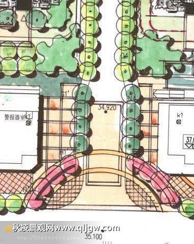 com 45个小区入口景观设计方案(常见方案平面图整理)_景观意向图_秋凌