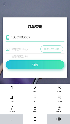 订单查询-发送验证码