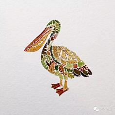 树叶拼物手工