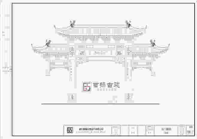 牌坊03双柱三楼曹操古建牌坊门楼设计古建筑设计