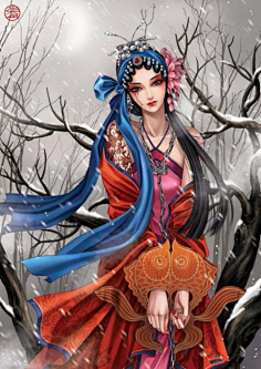com 戏子花旦纹身手稿图2 wenshen520.com