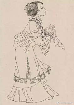 白描人物-花瓣网|陪你做生活的设计师 | 古代白描人物