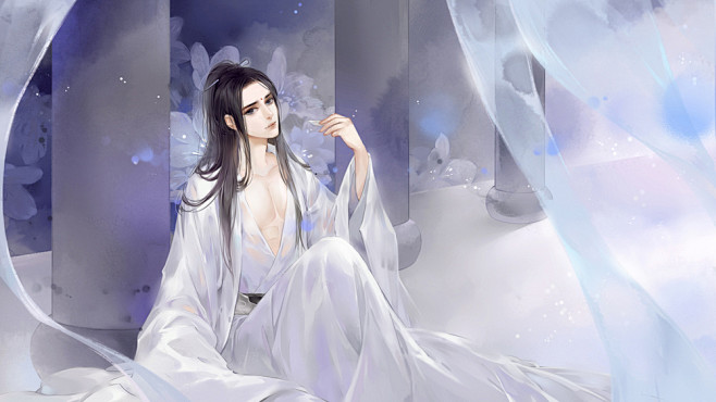 com [60]古装妖孽帅哥古风美男子古代公子 动漫美少年二次元同人 插画