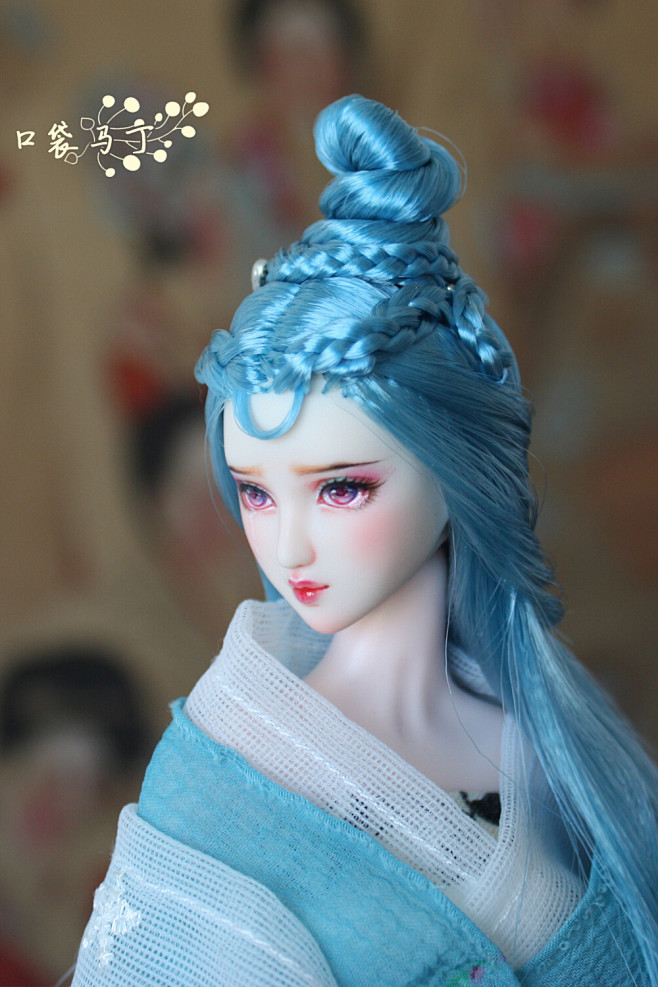 com 《口袋马丁-obitsu妆面成品头- 神女泪 01蓝发女头》-售出展示