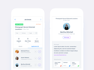 Job Applicants & Application Details Views