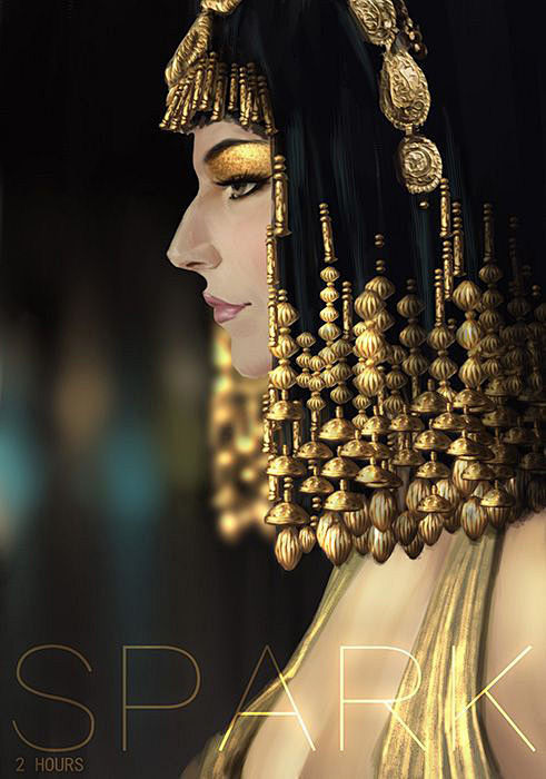 埃及艳后黄金头像女王绘画金属饰物sparkleejay520c062drawcrowd北坤