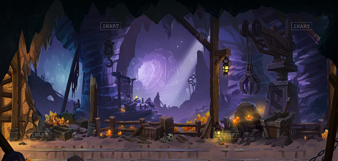格斗魔兽矿洞inart美术设计这是201617年参与格斗魔兽的游戏场景作品
