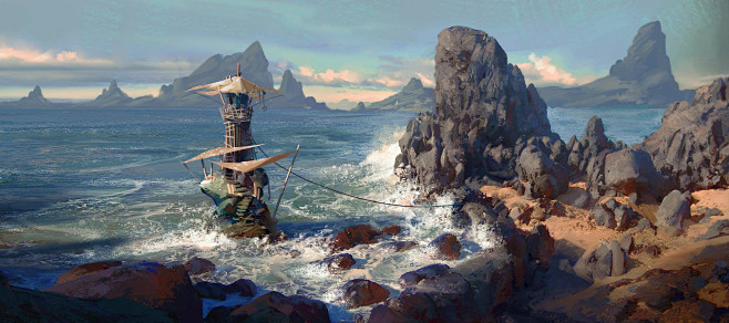 2【场景插画】海洋 岛屿