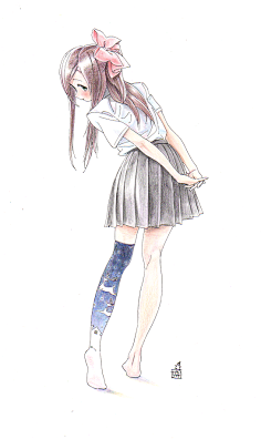 漫画家博的校服女生