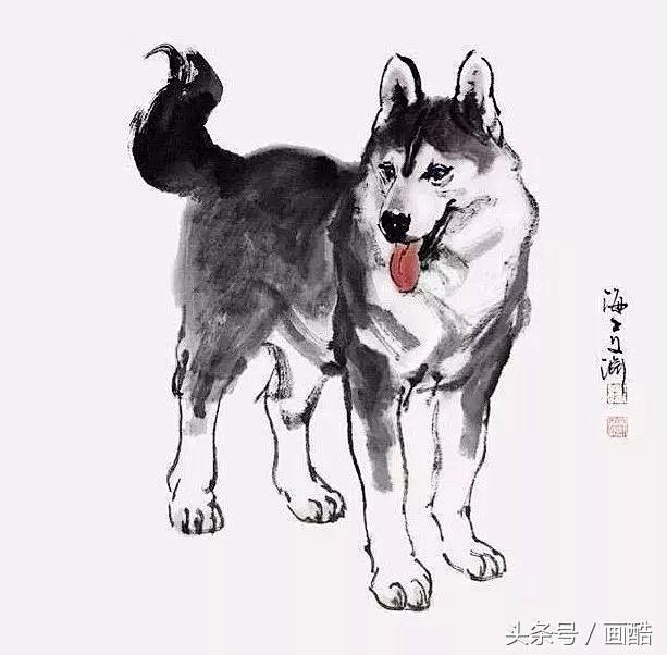 画家奚文渊画狗狗拜年