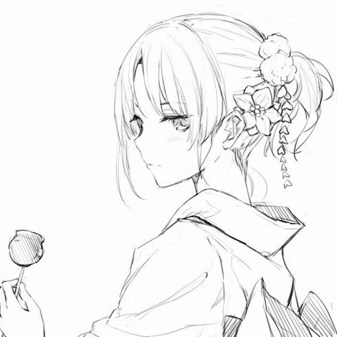 疏璃二次元意境头像小清新高清插画简洁女生呆萌唯美可爱萌萌哒小清新