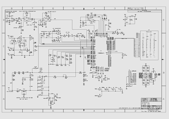 福禄克fluke17b数字万用表高清电路图