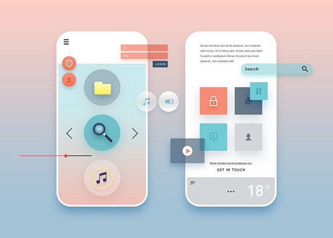 ui设计扁平手机app交互界面