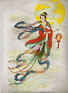 中国元素-花瓣网|陪你做生活的设计师【国画 嫦娥奔月】