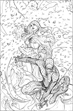 cs597 365张美式漫画女子人物线稿手稿图集