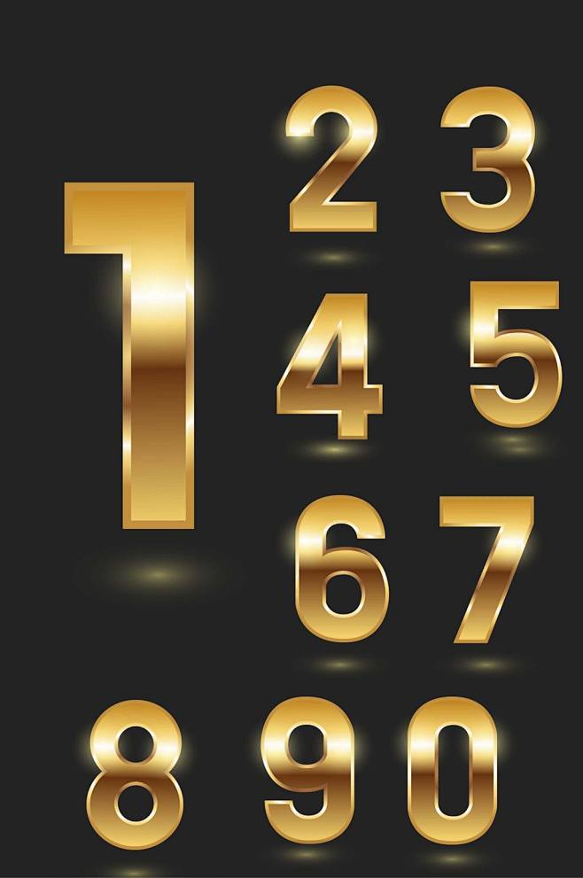 金色立体数字立体立体效果数字金色素材金色