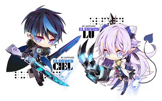 #艾尔之光#elsword#希尔#露#lu and ciel in chibi 9829: