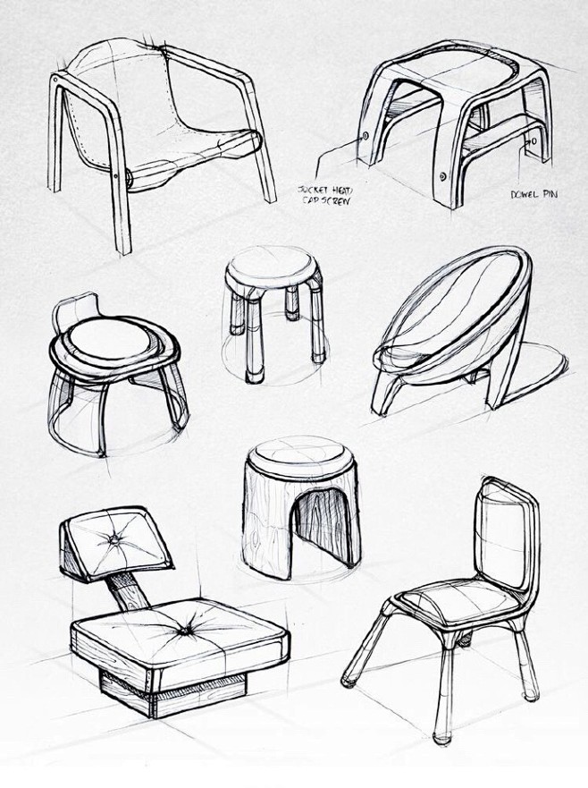 椅子家具线稿草图手绘家具设计工业设计67676767