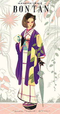 和服女孩子插画