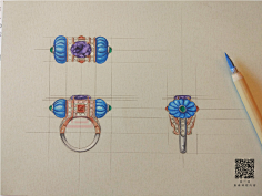 2 2 聪蛋超采集到crscdc 1 采集 11珠宝手绘技法 1;1三视图线稿