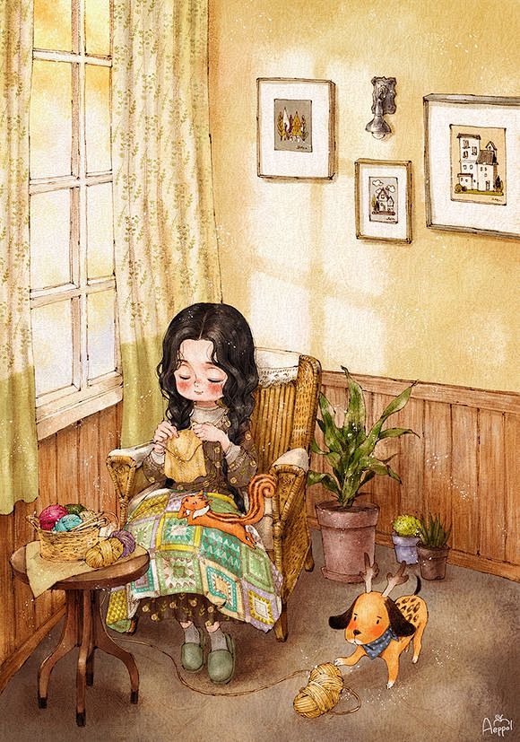 韩国画家aeppol《森林女孩日记》