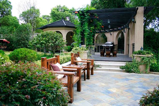 溢柯花园花园设计别墅私家花园商业景观上海景观设计公司庭院设计阳台