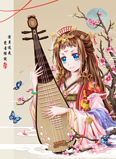 com采集泓墨采集到【古韵】古装美女1#漫画汉服#雪夜,月如素锦三千
