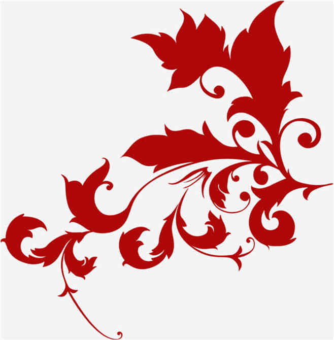 com 红色花草花纹边框 yuansuxi.