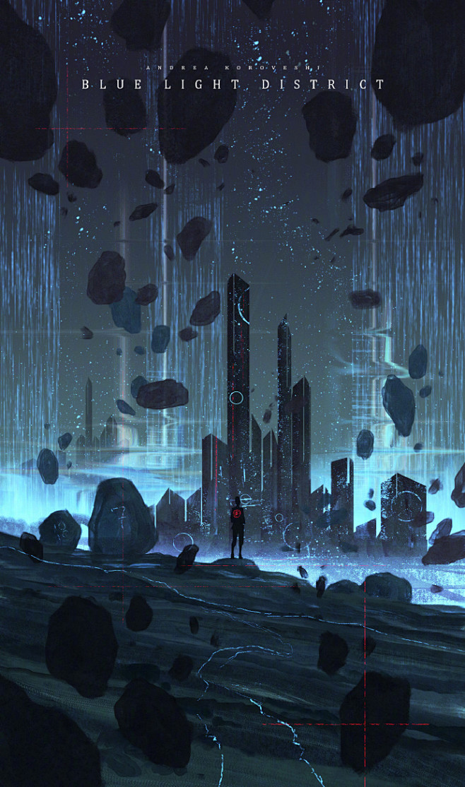 科幻孤独城市星空来自插画师andikoroveshi