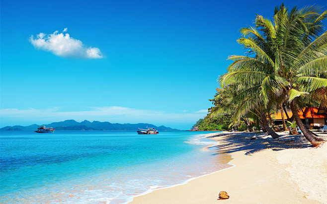 精选夏日清凉蓝天碧海度假海边风景高清电脑桌面壁纸下载1