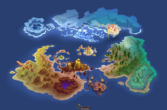 游戏地图地图关卡世界地图设计清晰卡通原画集游戏地图cg帮美术资源网