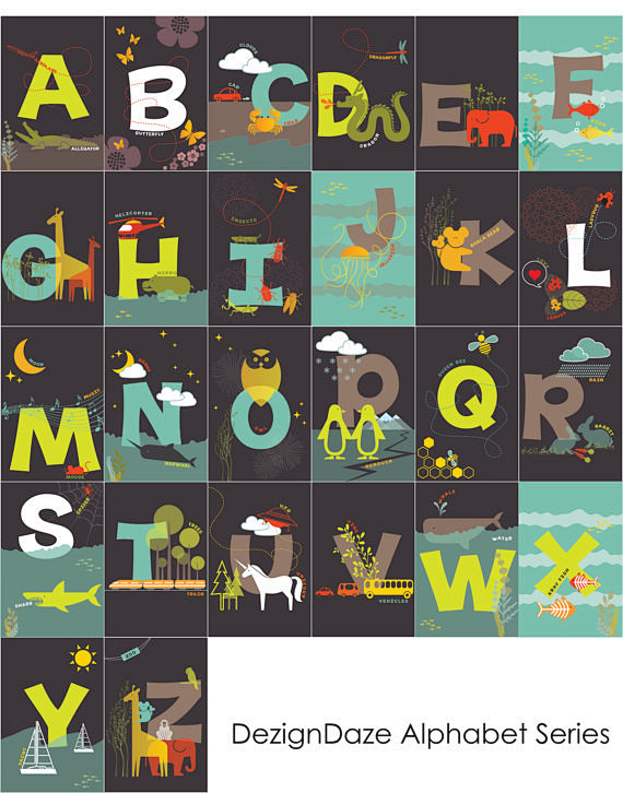 alphabet art 字母表绘画