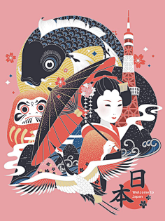 日本旅行地图 建筑文化 日本旅游 日本设计 日本海报 日本元素 日