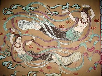 壁画-花瓣网|陪你做生活的设计师 | 敦煌飞天壁画原图