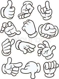 com 米奇手 ai插画手势参考 stock vector of "cartoon hands m.