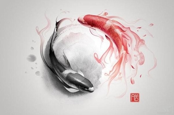 如鱼得水#鱼#动物#素材#水墨#中国风#绘画