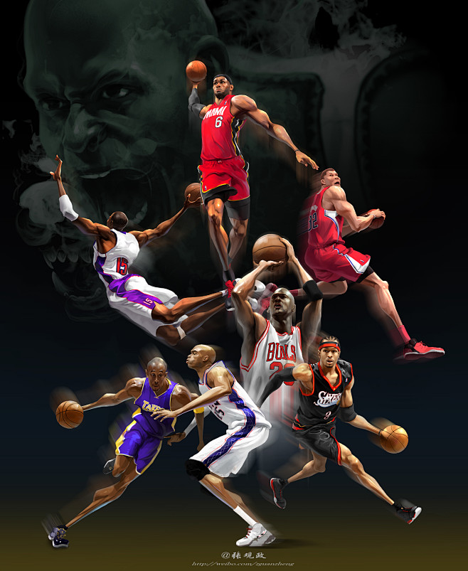 nba全明星海报绘制