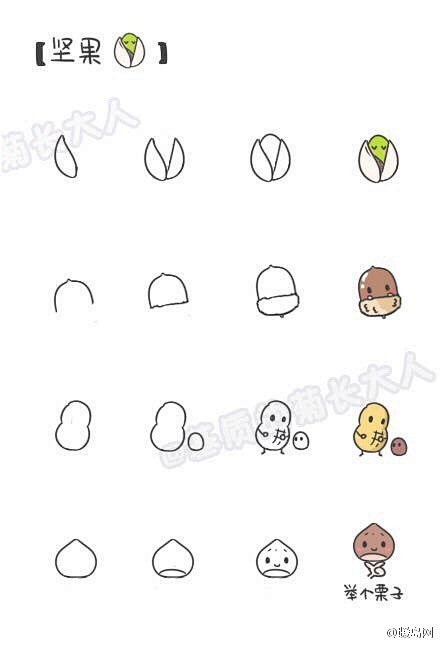 乞力马扎罗-从红染转采于2016-05-09 14:27:15画坚果简笔画--卡通乞