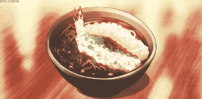 com 二次元 美食食物 动漫里的美食 动图gif 吃货福利 天妇罗拉面