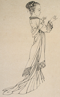 国画-花瓣网|陪你做生活的设计师 | 蔡岚工笔画仕女线稿