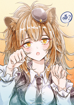 是猫猫和大猫 #明日方舟##慕斯##推进之王#  2 1