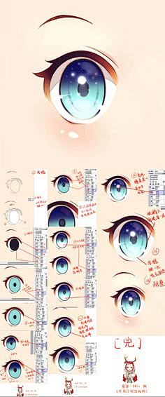 板绘眼睛上色教程