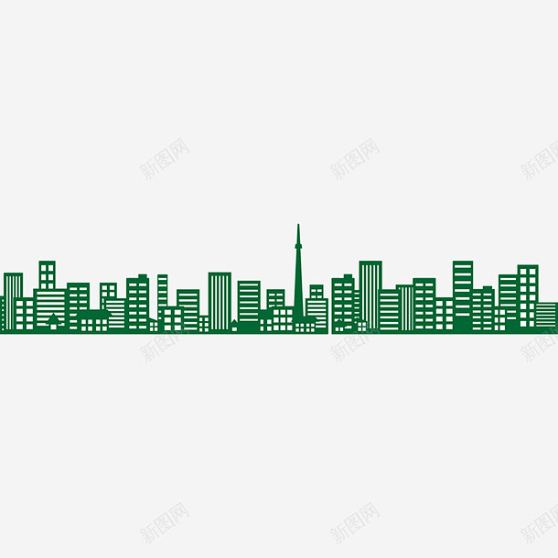 创意卡通 卡通插图 城市建筑 插图 楼房剪影 矢量图 高楼大厦 元素 免