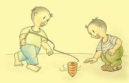 com 剪的刘海儿有点短采集到插画  采集 【指尖上的童年——儿时游戏