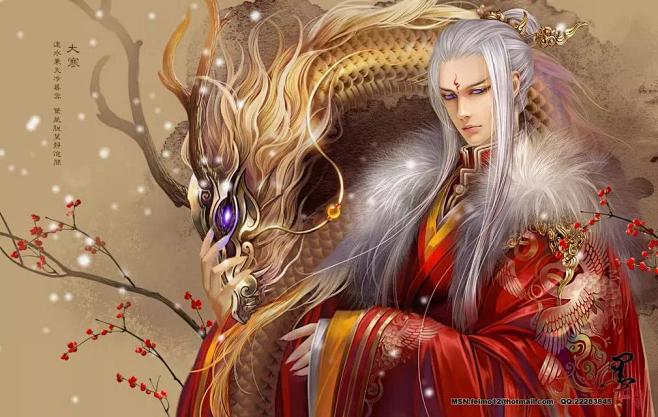 古风美男,古装插画