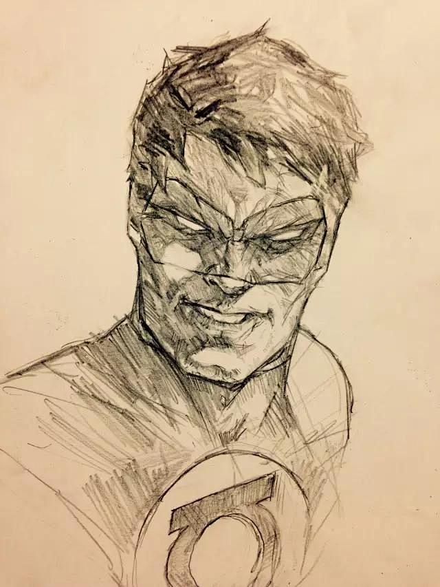 超级英雄的草稿与概念原画