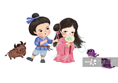 七夕-花瓣网|陪你做生活的设计师 七夕-q版牛郎织女人物_创意图片