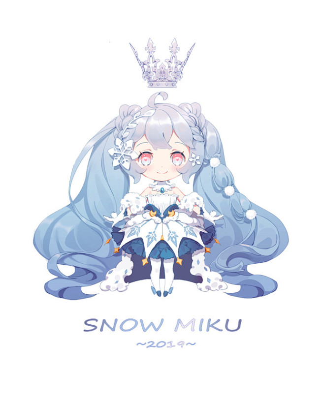 2019雪初音雪ミク画公主的时候一直在想如何画个优雅的公主画兔子的