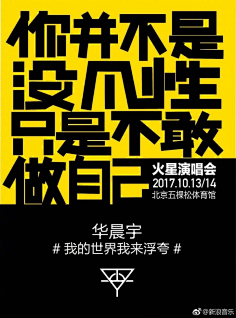 华晨宇这组演唱会海报不同于一般的演唱会海报设计,海报从文案到字体